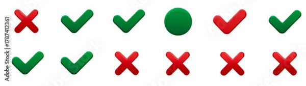 Fototapeta Validation icons set isolated on transparent background