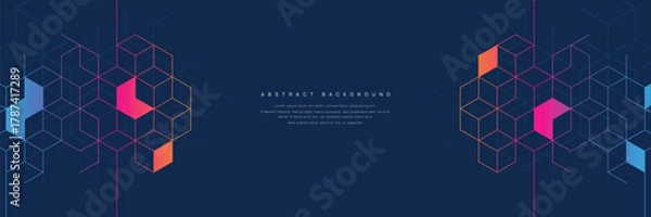 Fototapeta Graphic design element and abstract geometric background with triangle shape pattern	