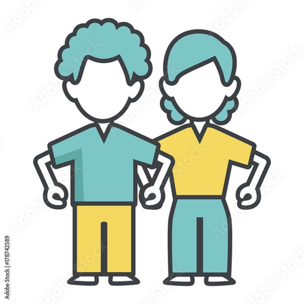 Obraz Woman and man couple icon vector illustration graphic design