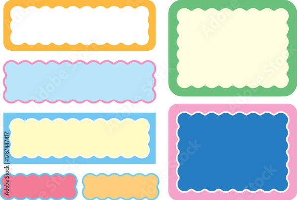 Obraz おしゃれなうねうねデザインのタイトル装飾パーツセット