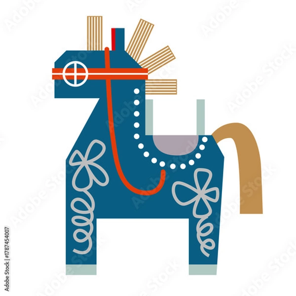 Obraz 年賀 干支　午年 チャグチャグ馬コ　ベクター イラスト