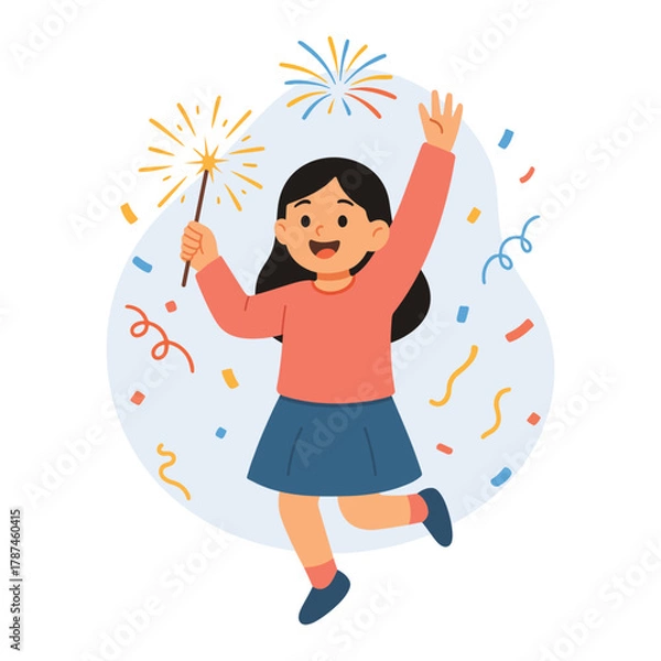 Obraz New Year’s Day Celebration Character Illustration