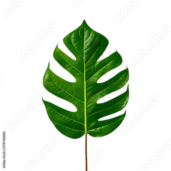 Obraz Fresh tropical monstera leaf isolated on transparent background