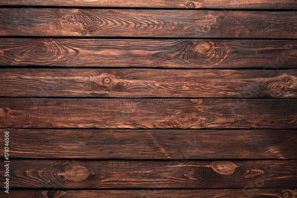 Fototapeta Tekstura desek z ciemnego starego brązowego drewna