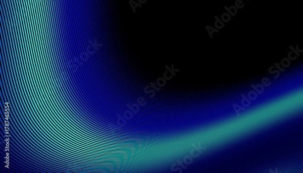 Fototapeta beautiful abstract wave technology black background with blue light digital effect corporate concept