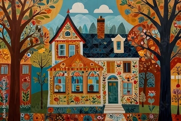 Obraz Old wooden window Generative Ai