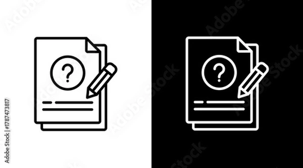 Obraz Question White Icon Set Design
