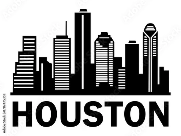 Obraz Houston Skyline Silhouette Logo Design for Branding
