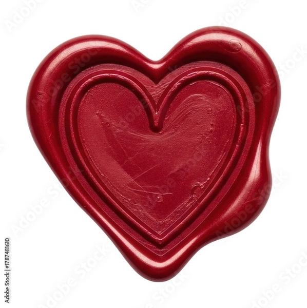 Fototapeta Creative heart-shaped wax seal abstract isolated on transparent background