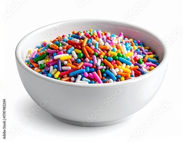 Fototapeta Assorted Rainbow Cake Sprinkles in Bowl