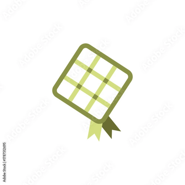 Obraz green ketupat ornament vector