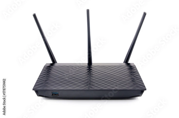 Fototapeta Bezprzewodowy router Wi-Fi na białym tle