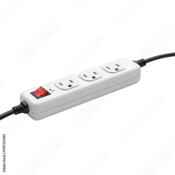 Obraz Power strip installation home office product guide isolated on transparent background