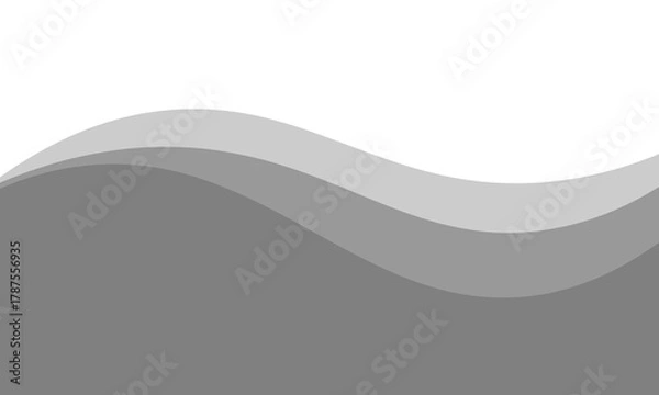Fototapeta Layered grayscale wave vector background with smooth, flowing curves. Elegant and minimalistic design