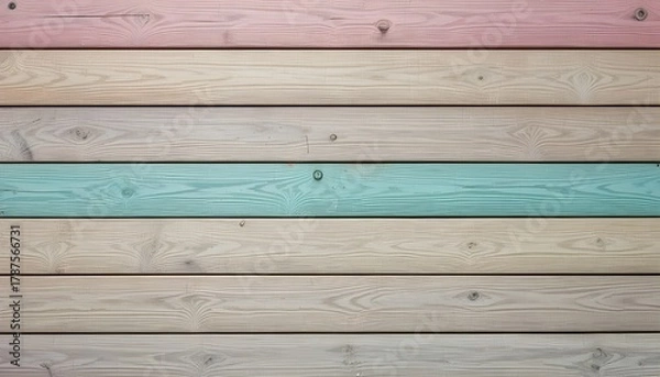 Obraz Pastel-Colored Wooden Plank Background with Soft Natural Texture