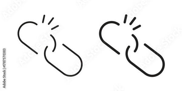 Obraz Broken link icon for web design, mobile apps