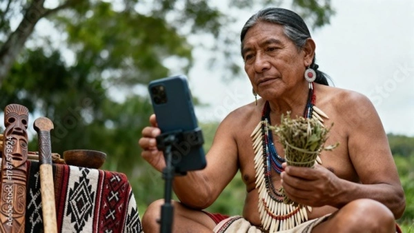 Obraz Low Angle: Remote Healing Session with Indigenous Healer