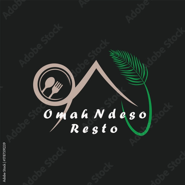 Obraz javanese traditional restaurant concept logo icon vector element design