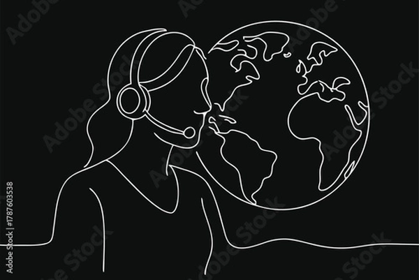 Fototapeta Global communication and internet concept vector