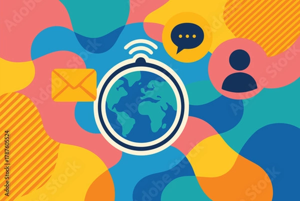 Fototapeta Global communication and internet concept vector
