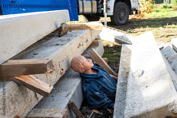 Obraz Übung zur Rettung einer verschütteten Person