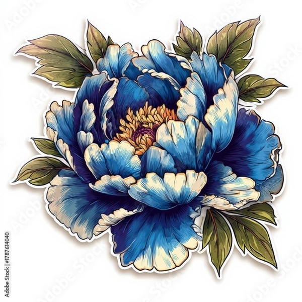 Fototapeta Bright Blue Floral Design Showcasing Intricate Details and Vibrant Colors in a Modern Style
