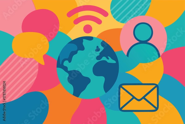 Fototapeta Global communication and internet concept vector