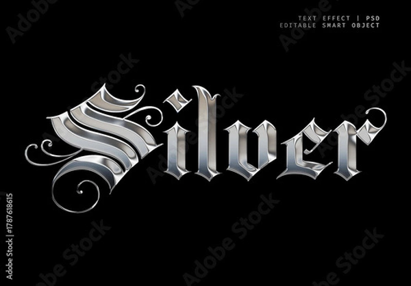 Obraz High-Gloss Chrome Text Effect