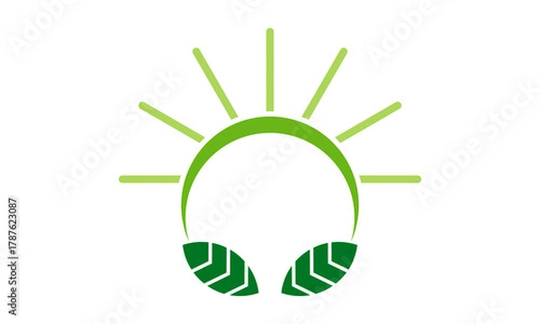 Obraz abstract green leaf with arch logo