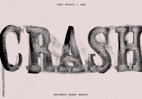 Obraz Warped Grunge Halftone Text Effect