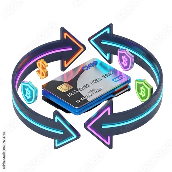 Obraz Secure online payment and financial transaction concept with credit card