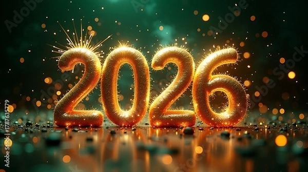 Fototapeta Magical 2026 Fantasy New Year Design