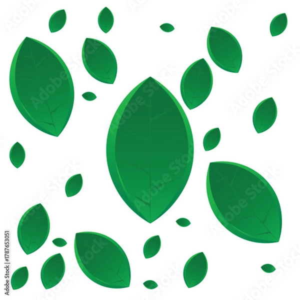 Obraz seamless background with green leaves