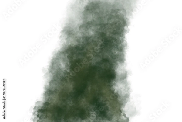 Fototapeta dark green smoke cloud mist dust explosion vertical transparent background png file