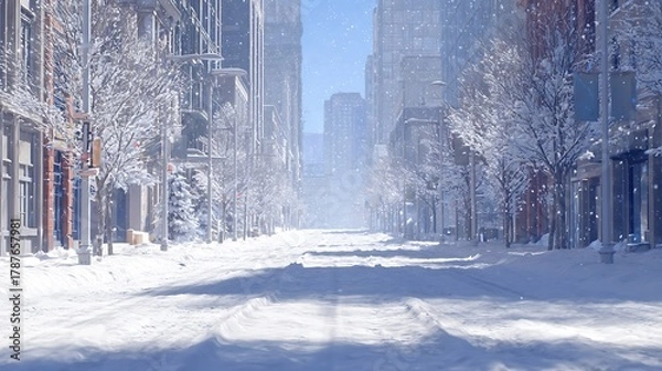 Fototapeta winter in the city