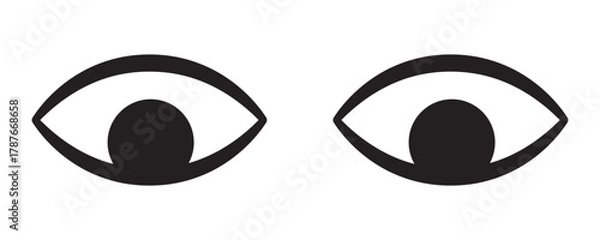 Fototapeta Pair of Eyes Looking Down Icon – Observation and Attention Symbol, Curious or Sneaky Expression Sign.