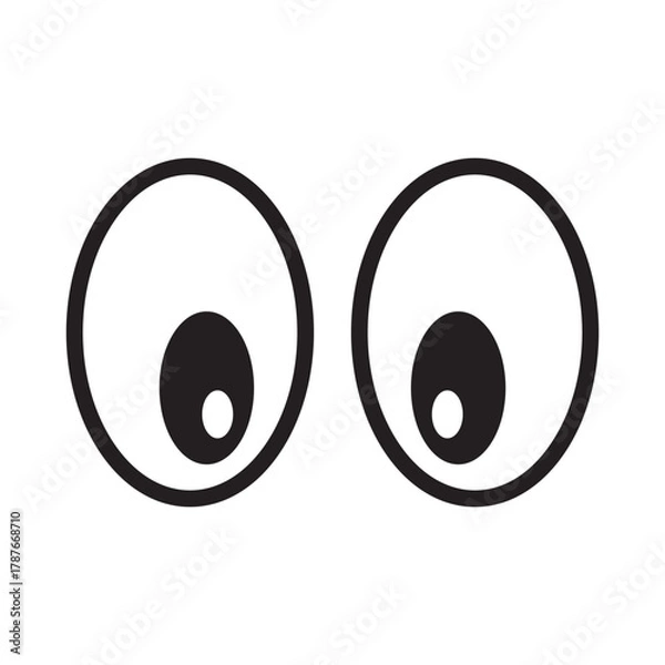 Fototapeta Cartoon Surprised Eye Icon – Wide Open Eye Expression, Vision and Curiosity Sign.
