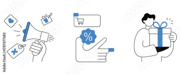 Fototapeta Boost sales with exciting promos and share the love with gifts, perfect for advertising campaigns, social media marketing, e-commerce promotions, and captivating customer engagement strategies