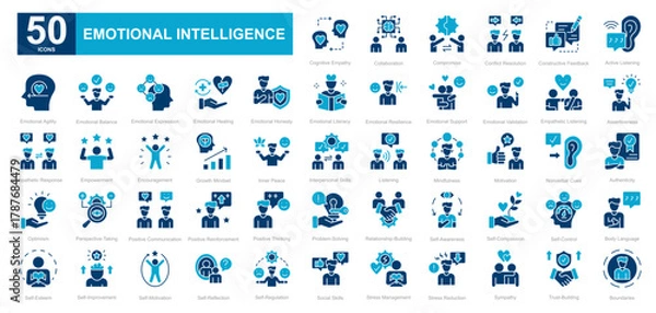 Fototapeta Emotional Intelligence dualtone iconset
