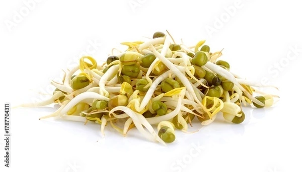 Fototapeta Fresh Mung Bean Sprouts - A Nutritious and Versatile Ingredient.