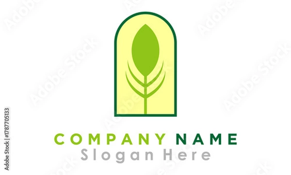 Obraz leaf arch vector art logo design