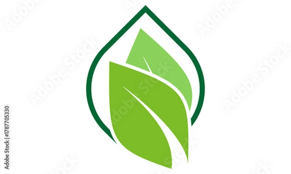Obraz icon leaf nature logo design illustration