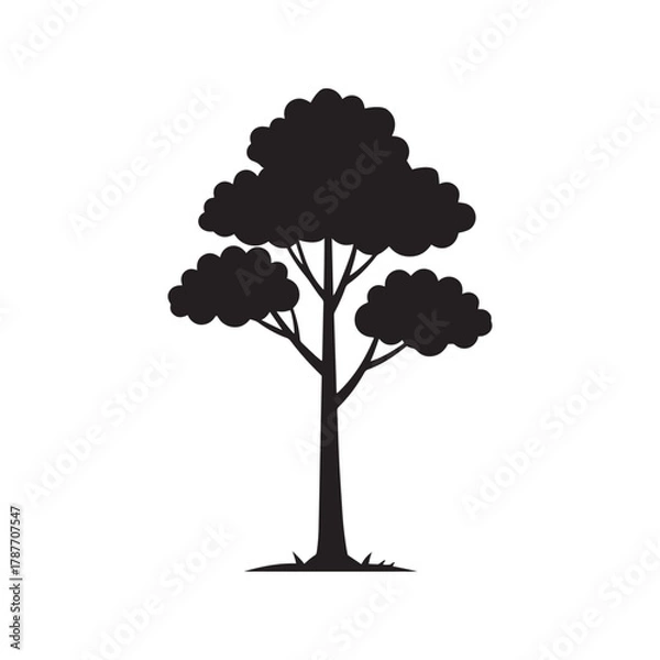 Fototapeta Simple Tree Silhouette Vector Design