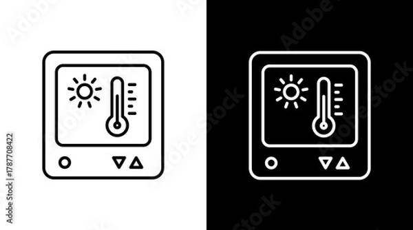 Obraz Smart Thermostat White Icon Set Design