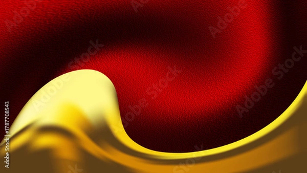 Fototapeta Golden wave on abstract blur grunge red black color swirl gradient background. Noisy textured backdrop. Luxury template. Cover design. Pattern. Watercolor paint. Grainy trippy texture. Breeze wind