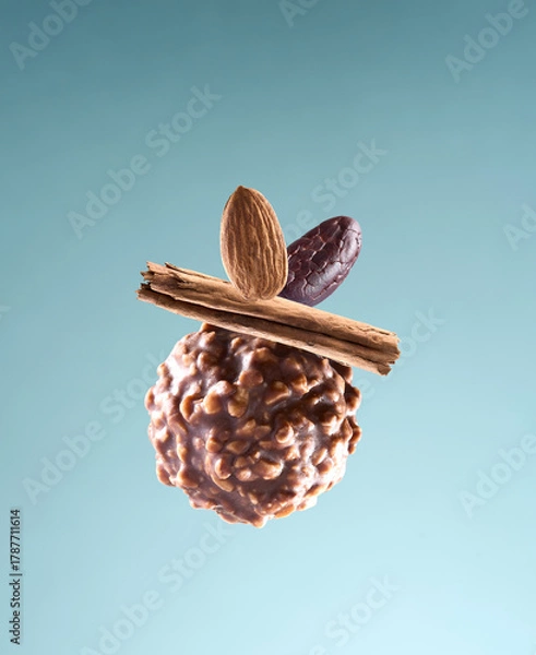Obraz Nuts truffle with nuts on mint background