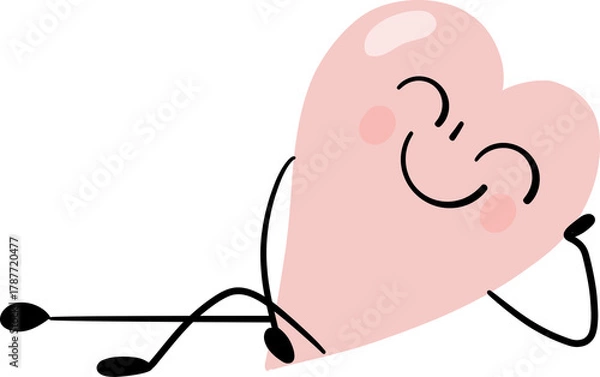 Obraz illustration of heart character  relax