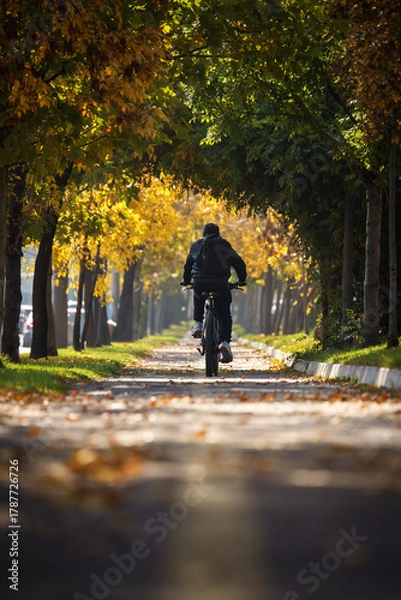 Obraz Alee frumoasă înconjurată de copaci în toamnă cu frunze colorate