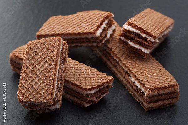 Obraz Brown wafer on black