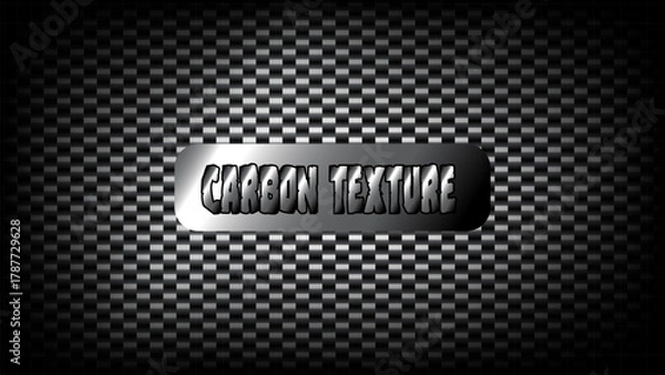 Fototapeta Black and white checkered carbon fiber texture background with a metallic